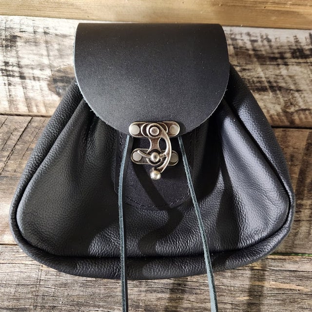 バッグ Bryceland's x Gypsy Hunter Leather Pouch Grace Pebble Leather Pouch Black/Pewter – Bandolier